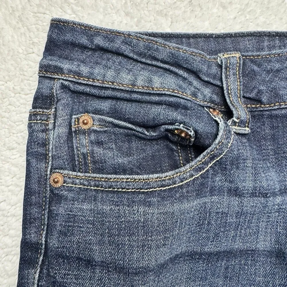 American Eagle High Rise Jegging Medium Wash Blue Skinny Jeans Size 12 Short